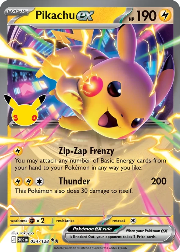 Pikachu ex — 30th Celebration