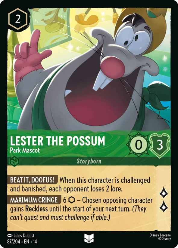 Lester the Possum, Park Mascot — Hyperia City