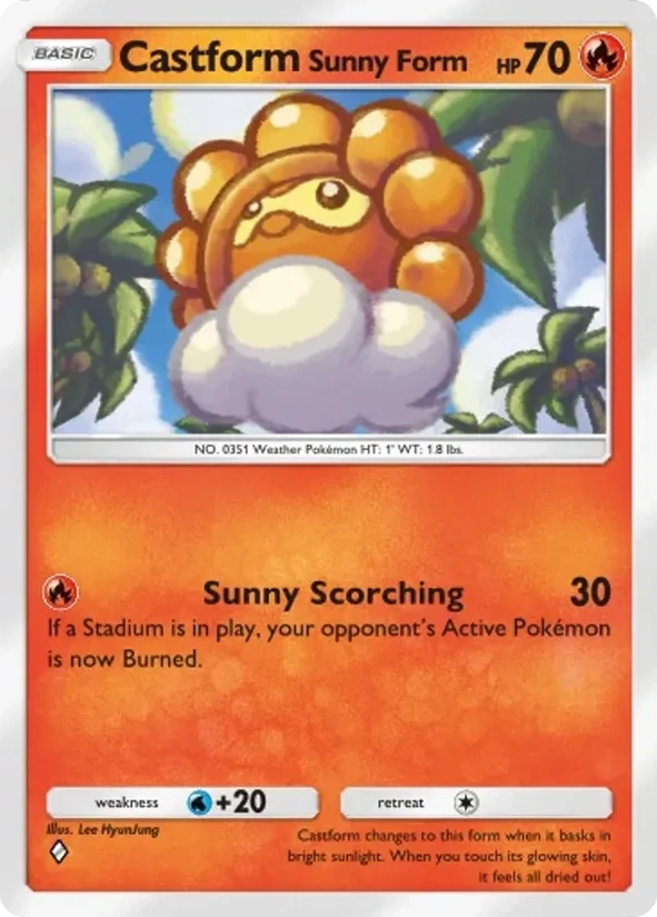 Castform Sunny Form — Pulsing Aura